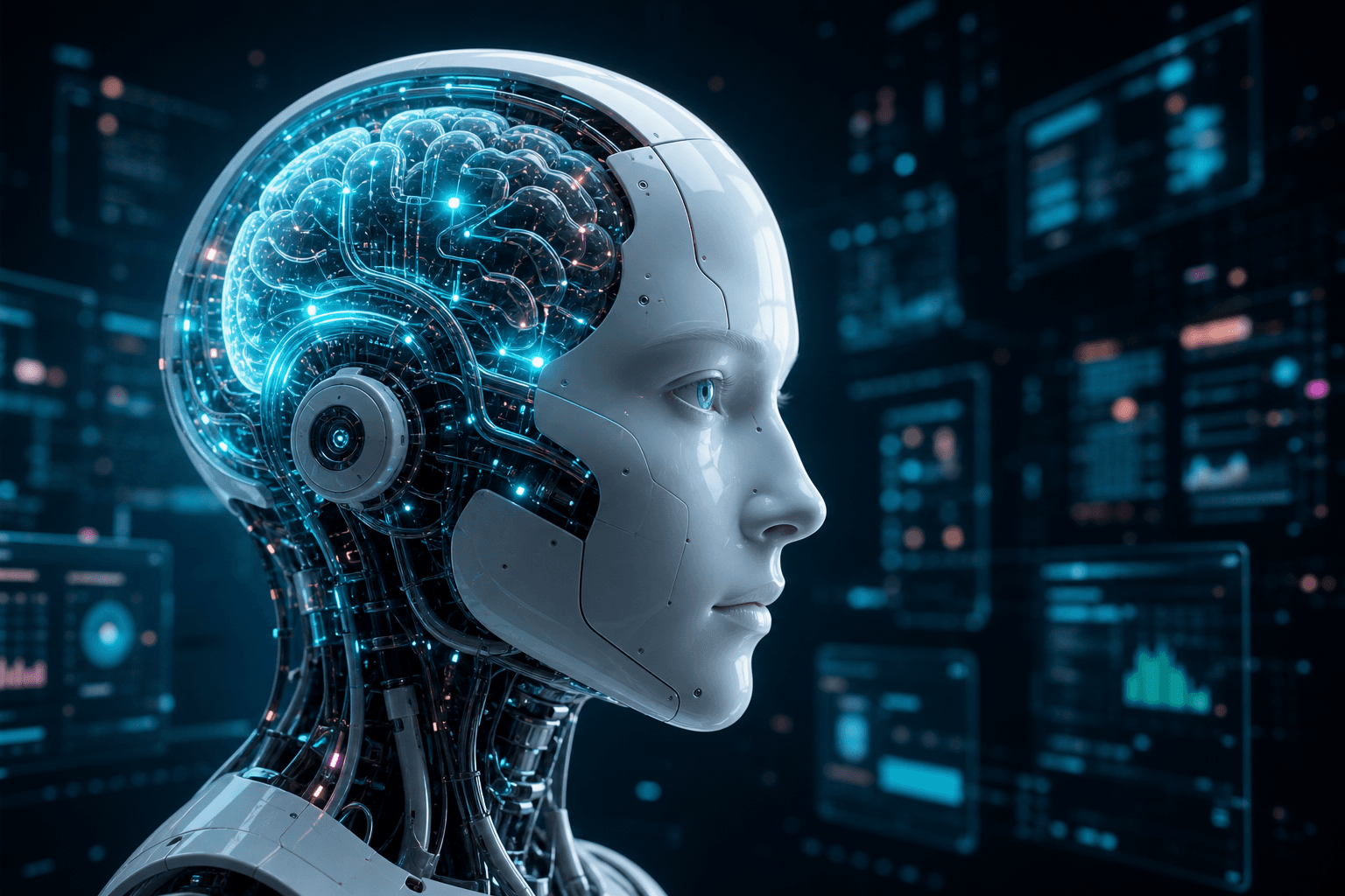 AI brain visualizing CRM data streams